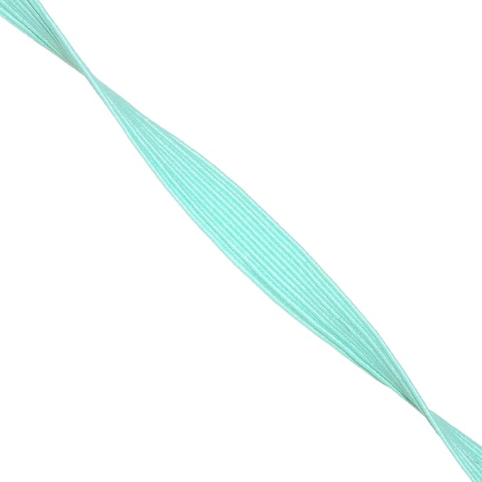 Mandala Crafts 12mm 20 Yds Roll of Turquoise Elastic Bands for Sewing - 1/2 Flat Elastics Cord - 1 2 Inch Braided Stretch Straps for Crafting