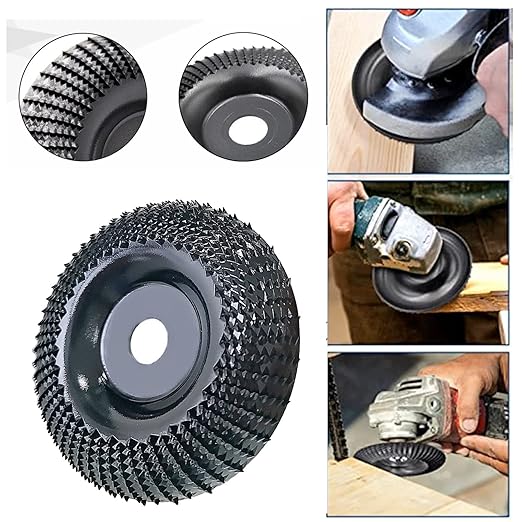 Wood Carving Disc Grinder Wheel Disc 4 Inch Wood Shaping Wheel Wood Grinding Shaping Disc for Angle Grinders with 5/8” Arbor(2PCS)