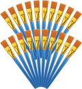 40 Pcs 0.75 Inch Flat Paint Brushes for Acrylic Painting Watercolor Acrylic Paint Brush Artist Painting Brush with Wooden Handles for Watercolor Oil Face Body Art Kids Adult Artist, Blue