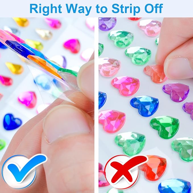 2102pcs Gems Stickers, Self Adhesive Gems for Crafts Bling Rhinestones for Crafts, Assorted Shapes Jewels Rhinestones Stickers, Muticolor