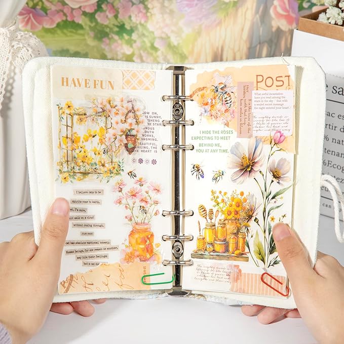 60-Piece Holographic Bee Insect Garden Girls Aesthetic Stickers – Clear Honeybee, Floral, Honeycomb Scrapbooking Stickers for Journaling, Resin Art, Laptops, Test Tube Vase Decoration
