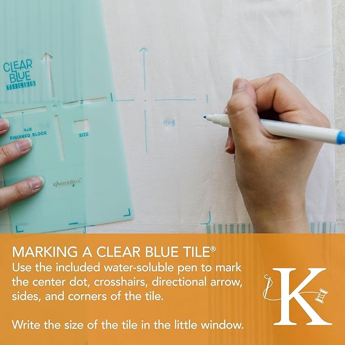 Kimberbell Clear Blue Tiles Expansion Set Bundle – Expansion Set 1 & 2 – 29-Piece Quilting System for Larger Hoops, Block-by-Block Custom Quilting on Your Embroidery Machine