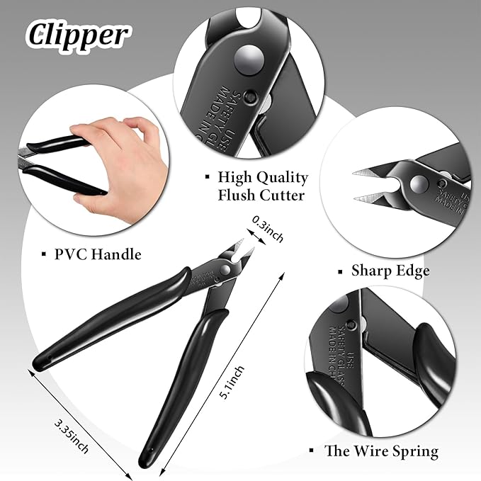 24pcs Metal Puzzle Tool Set DIY Model Kits With Clippers, Edge Bending Tab, Twisting Cylinder, Cone Shape Bend Assist, Wire Wrapping Mandrel, Ball Stylus and Bag