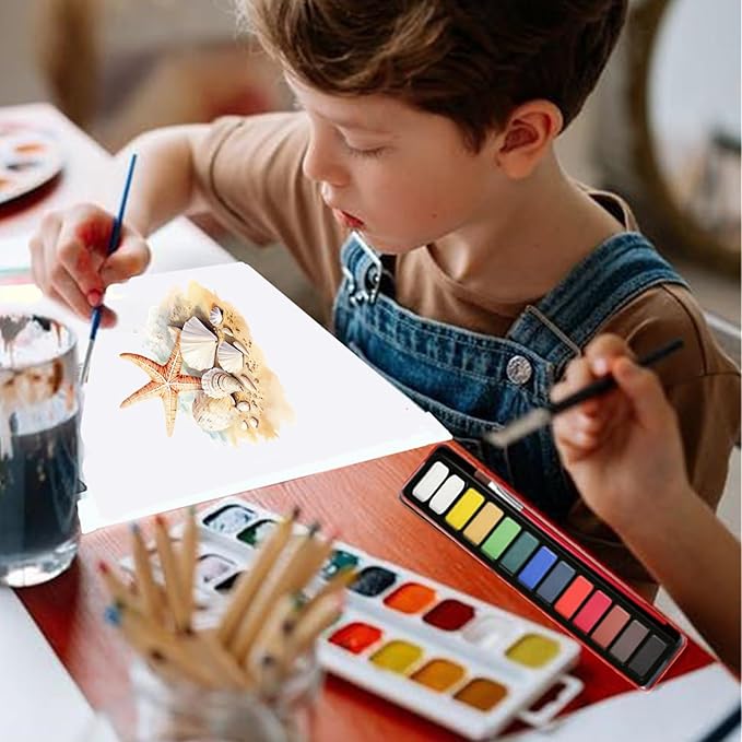 Workbooks Coloring Book Beginner Friendly Painting Kit Easy Nature Scenes Painting Set Art Crafts for Creative Exploration Gift for Adults Teens (The Fall, with Palette)