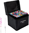 Dabo&Shobo 80 Color Alcohol Marker Pens, Bright Permanent Markers For Coloring, Markers For Adults Coloring Book, Wide Chisel and Fine Tip, Dual Tip Design, Equipped with Black Suitcase