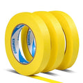 Yellow Painter's Tape,0.7" x 60 Yards x 3 Rolls (180 Yards Total) - Medium Adhesive Masking Tape for Painting,Labeling,Automotive Refinish
