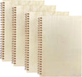 4 Pack A5 Wood Cover Jounal Notebook 40 Sheets Sketchbook 8.5 x 5.8 In Unlined Spiral Notebook for Crafting Project,Small Scrapbook