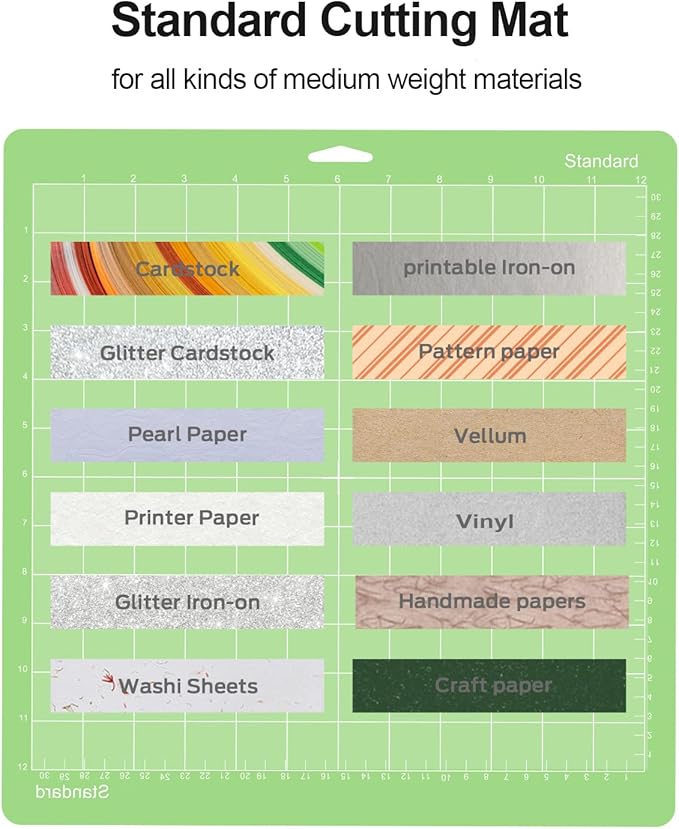 Gwybkq Cutting Mat, Compatible With Maker 3/Maker/Explore 3/Air 2/Air/One 12 Pack 12x12 Cut Mats Replacement Accessories Adhesive Sticky Green Cricket Standard Card