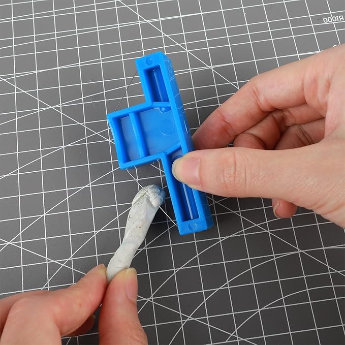 Clay Bevel Tool Pottery Tools Angle Cutter Pottery Wire Bevel Cutter Clay Wire Cutters for Sculpting Small Trimming Tool Blue Plastic Ceramic Wires Clays Cutting Tools 2.76 inches