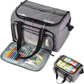 Weabetfu Large Crochet Bag Knitting Bags and Totes Organizer Huge Yarn Bag Storage for Crocheting Knitter,Crochet Hooks,Knitting Needles Kit,Supplies,Yarn - Ideal Crochet & Knitting Gift(Grey)