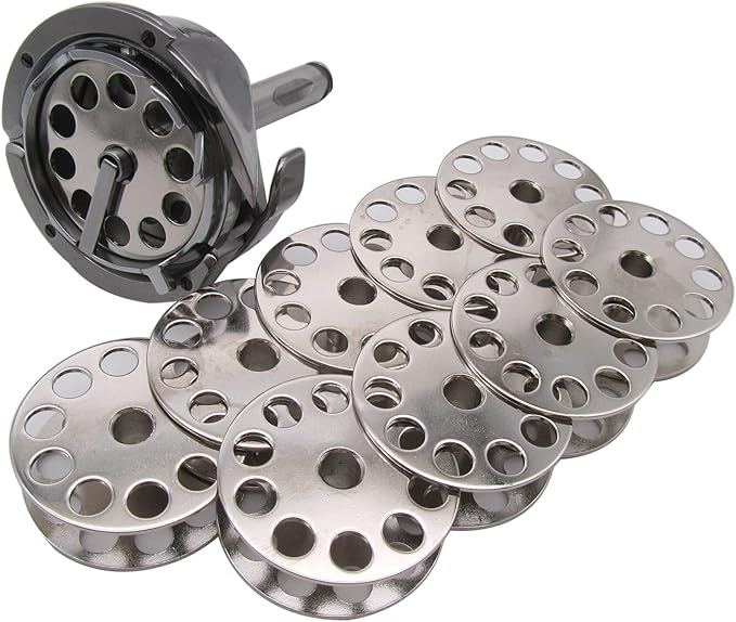 CKPSMS Brand -1SET Large Capacity Rotary Hook & Bobbins #265093+264645 10PCS Compatible with/Replacement for Singer Brand 144W 145W Adler Brand 220 CONSEW Brand 744R 745R