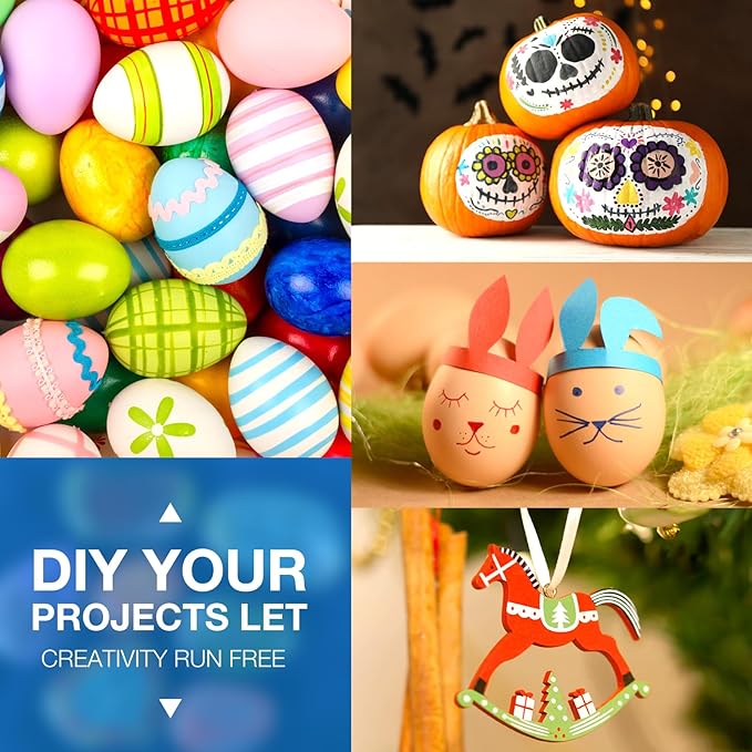 JR.WHITE Acrylic Paint Pens Paint Markers Set of 18: Fine Point for Rock Painting Glass Wood Ceramic Fabric Metal Canvas Easter Eggs Pumpkin Kit, Drawing Art Crafts for Adults Scrapbooking Supplies