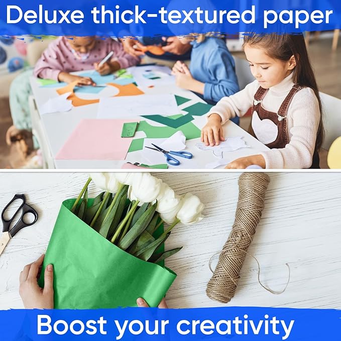 36" x 1200" (100 ft) Green Kraft Paper Roll (Value Pack of 2), 45 lbs Thickness, Made in USA Colored Craft Paper for School, Bulletin Board - Odorless, Non-Toxic, Safe for Kids