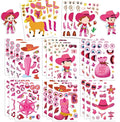 24 Sheets Pink Western Make-a-Face Stickers – DIY Cowboy & Cowgirl Character Collage Stickers for Scrapbooking Journaling Planner Decoration