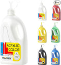 MEEDEN Bulk Acrylic Paint Set: 6 Basic Colors 1/2 Gallon (2L /67.6 oz.) Large Acrylic Paint with Pump Lid - Ideal for School & Studio