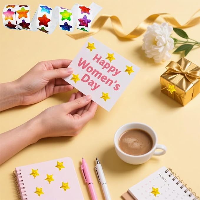 1500 Pcs Holographic Star Stickers Multi-Color Shiny Stars for DIY Crafts, Reward Charts, Student Planners, Classroom Supplies, Scrapbooking, Sealing Stickers & More