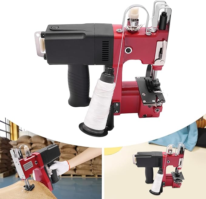 Electric Sewing Machine, 1800RPM Portable Handheld Bag Sewing Machine, Aluminum Alloy Electric Bag Closer Packing Machine, Automatic Leather Sewing Machine Electric Stitcher for Woven Bag Sealing