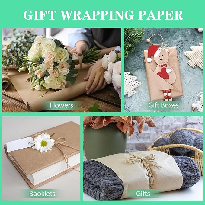 20”x 30”Kraft Paper Sheets Bulk Brown Paper Large Craft Paper for Arts, Drawing, DIY Projects, Brown Wrapping for Gift Shipping Packaging 200 Sheets