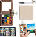 Tobios Watercolor Kit,Mini Watercolour Travel set, Portable Pocket Artist Travel Watercolor Palette (15-Grids)