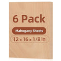Rowood 6 Pack Mahogany Plywood Sheets 1/8,12x16x1/8inch,3mm Thin Unfinished Craft Wood for Laser Cutting Blanks,DIY Adult Project Kits for DIY Ornaments,Architectural Model
