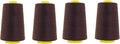 Mandala Crafts 4 Pack of Serger Threads Cones Spools - 40S/2 24000 Yards Polyester Dark Brown Threads for Sergers Machine and Overlock Quilting Sewing Machine