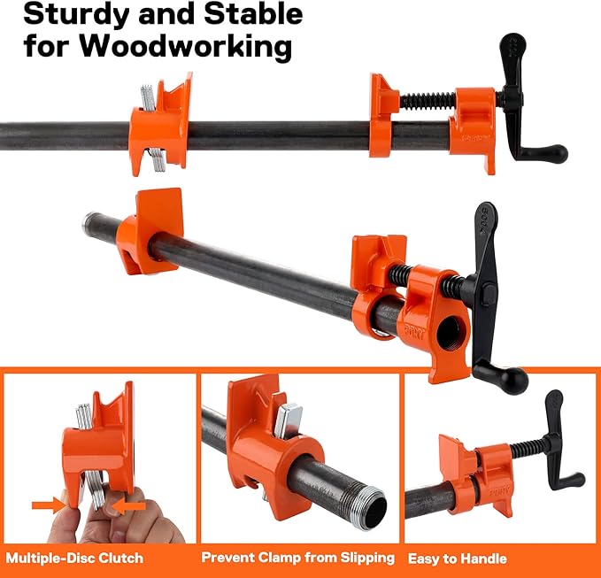 PONY 2-Pack 50 Wood Gluing Pipe Clamp Fixture for 3/4 Inch Black Pipe