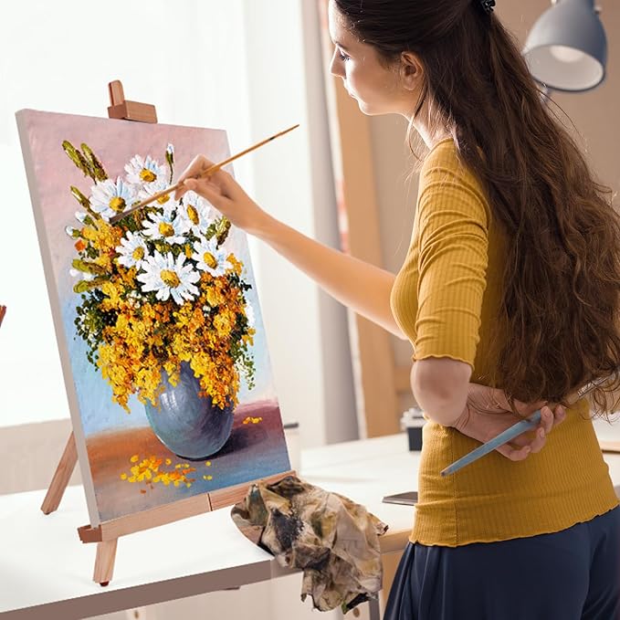 ESRICH 3 Pack Easels for Painting,Tabletop Easel A-Type Adjustable Table Easels for Painting, Holds Highest to 21" Canvas Portable Suitable,Paint Easel for Artists, Beginners, Students