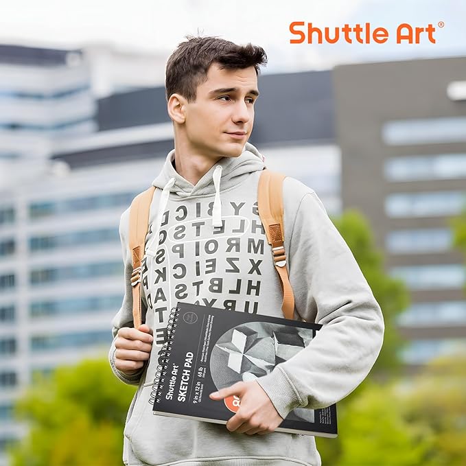 Artists Sketch Books, 9 x 12 Shuttle Art 160 Sheets of Sketch Paper pad Ideal for Drawing and School Supplies (2 Pack)