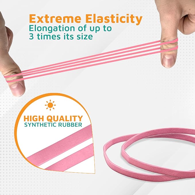 PlasticMill Rubber Bands - #33 Size - Pink Rubberbands - 1LB/500 Count