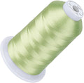 Simthread 5500Yds Embroidery Thread, 5000M High-Yardage 40WT 100% Polyester Thread – 170+ Vivid Colors, High-Speed Rated – Compatible with Brother, Singer, Janome & More - Fresh Green 027