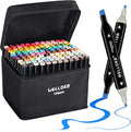 Alcohol Markers Set, 120 colors Alcohol Based Dual Tip, Broad and Fine Tip for Adult Coloring Books, Drawing, Sketching