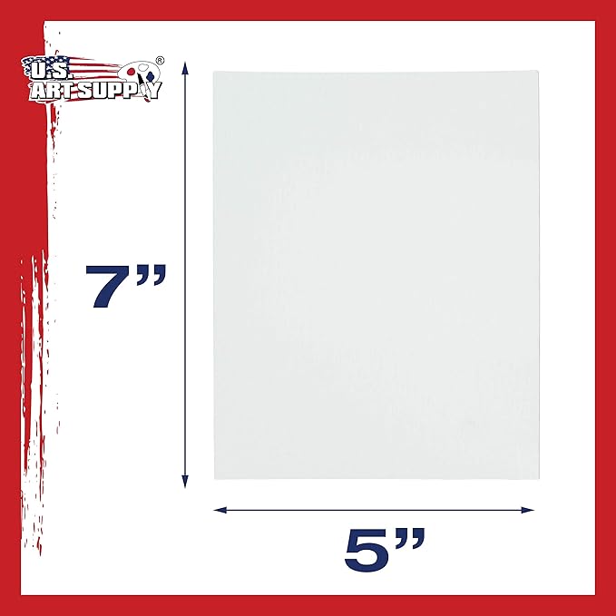 US Art Supply 5 X 7 inch Professional Artist Quality Acid Free Canvas Panels 96 Pack (1 Full Case of 96 Single Canvas Panels)