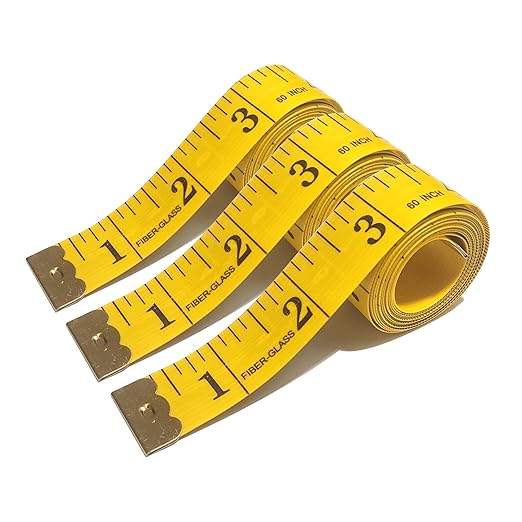 3 Pack Tape Measure Body Measuring Tape, Soft Measuring Tape for Body Weight Loss Sewing Cloth Measurement, 60 Inch Double Scale Tailor Ruler for Medical Measurement Nursing Craft (Yellow)