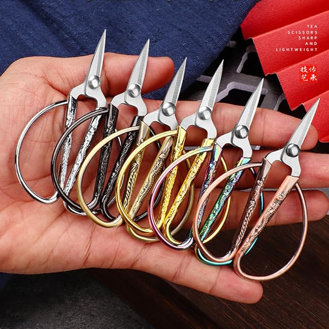 3.3-inch Small Sewing Embroidery Scissors, Stainless Steel Little Scissors Sharp Tip Detail Shears for Sewing Crafting, Art Work, Cross Stitch Cutting, Handcraft, Needlework DIY Tools Bronze