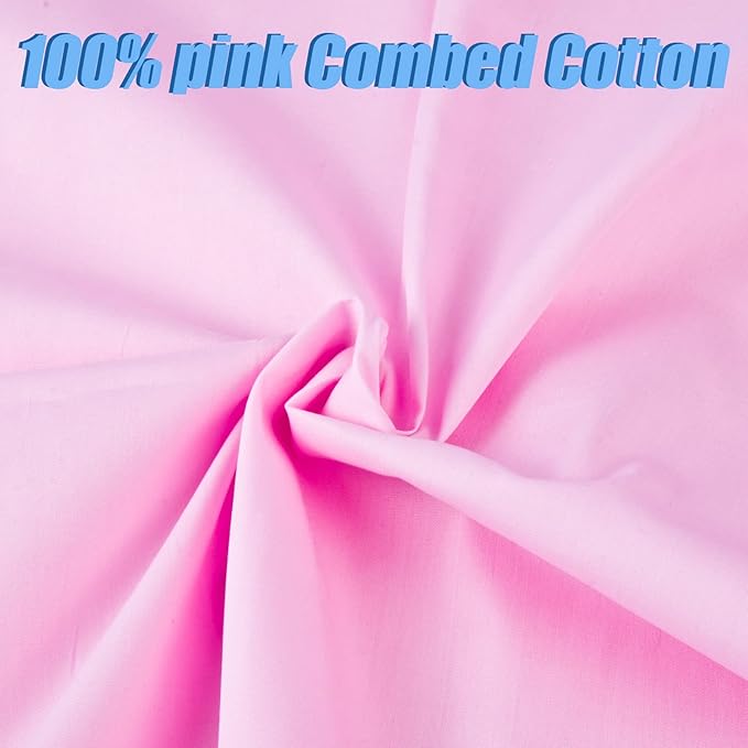 2 Yard Pink Cotton Fabric,Natural Cotton Poplin Fabric by The Yard, 59 Inches Wide 100% Cotton Fabric,Soft Embroidery Muslin Quilting Material for Sewing Material Apparel Cloth
