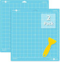 HTVRONT Light Grip Cutting Mats- 2 Pack Cutting Mat 12x12 Compatible with Cricut Maker 3/Maker 4/Maker/Explore 3/4/Air 2/One, Light Adhesive Sticky Quilting Cutting Mats Replacement Accessories
