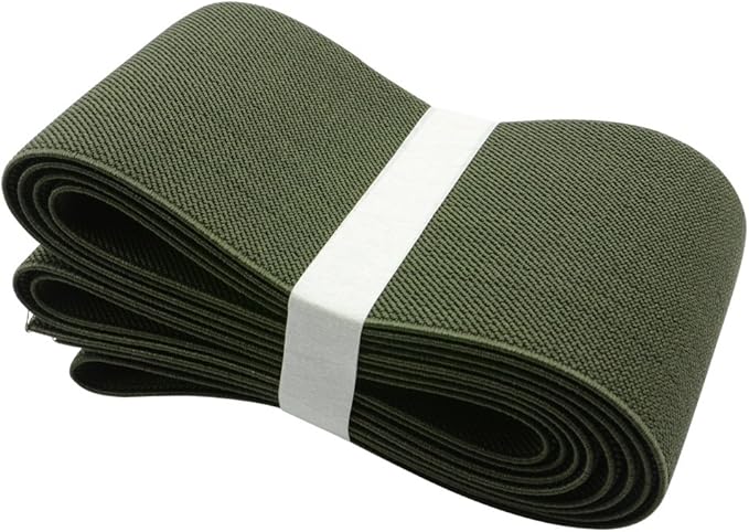 Strapcrafts 3-Inch Wide by 2-Yard Colored Woven Elastic Band,Army Green 13070