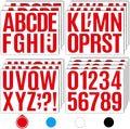 Seloom 13 Sheets Alphabet Stickers,4 Inch Large Vinyl Letter Number Stickers Self Adhesive,Waterproof Numbers Alphabet Letters Labels for DIY Crafts,Mailbox,Notebook,Door,Water Bottles,Car(Red)