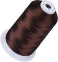 Simthread 5500Yds Embroidery Thread, 5000M High-Yardage 40WT 100% Polyester Thread – 170+ Vivid Colors, High-Speed Rated – Compatible with Brother, Singer, Janome & More - Dark Brown 058