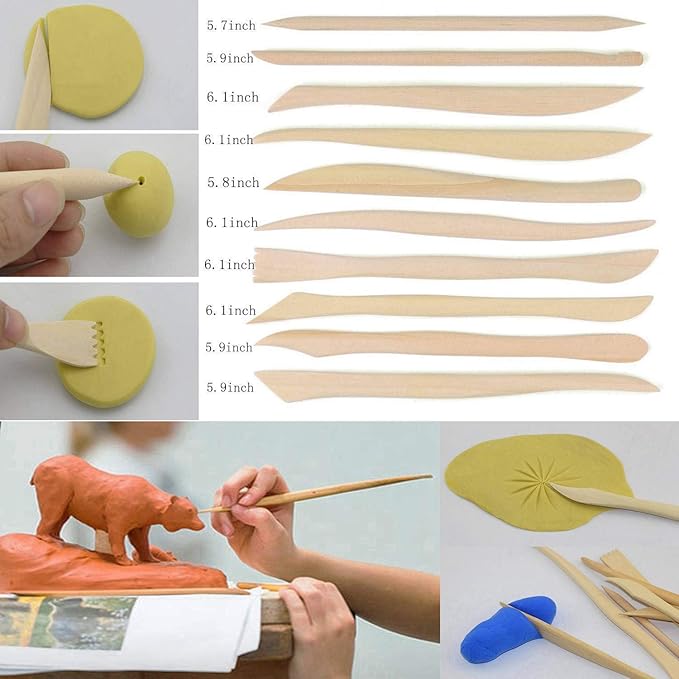 Polymer Clay Tools, 28pcs Modeling Clay Sculpting Tools Set for Pottery Sculpture,Dotting Tools Ball Styluses for Rock Painting Cake Fondant Decoration