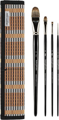 Creative Mark Hamburg Premiere Professional Oil Painting Brushes - Large Asst Set of 5 Handmade Oil Paint Brushes w/ #24 Filbert - Natural & Synthetic Blend, Long Triple-Lacquered Birch Handle