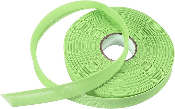 MECCANIXITY 3/4 Inch Single Fold Bias Tape Polyester Continuous Bulk Bias Tape for Sewing, Seaming Quilting Hemming Binding Crafts (Fruit Green 25 Yards)