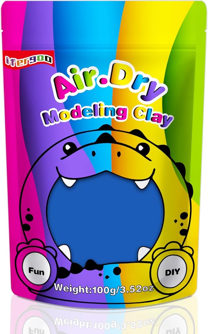 iFergoo Blue Air Dry Clay, DIY Creative Modeling Clay for Kids, Super Light Magic Clay for Kids Age 3-12, Safe & Non-Toxic, Molding Clay for Sculpting, Great Gift for Boys & Girls