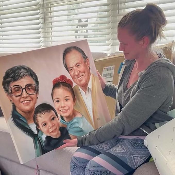Paint Your Life Custom Hand-Painted Oil Portrait from Photo to Painting