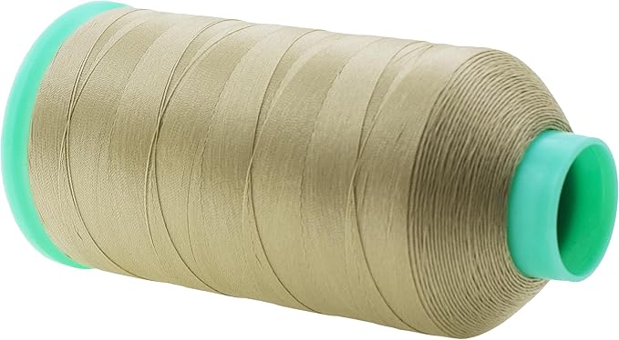 Mandala Crafts Size 46 210D T45 Bonded Nylon Thread - Beige 2843 YDs Tex 45 Heavy Duty Sewing Threads for Leather, Jeans, Weaving, Outdoor Marine Upholstery