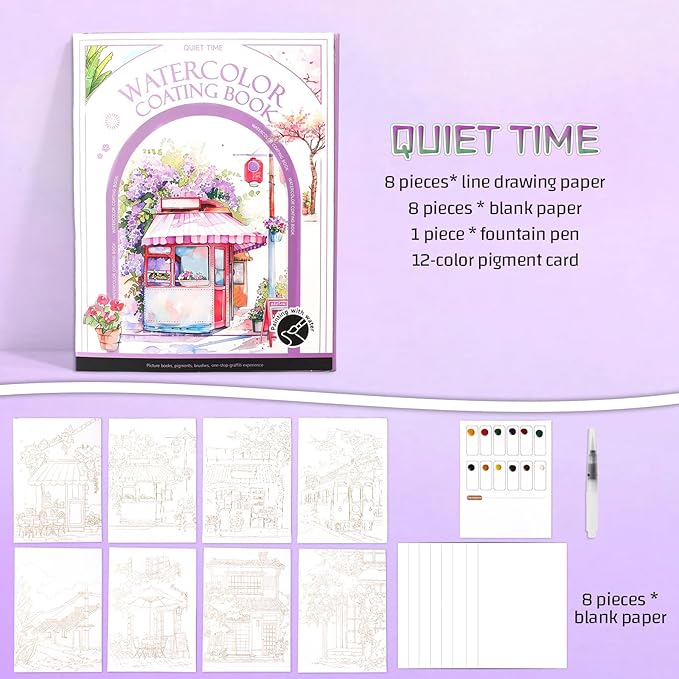 2026 New Creative Stress Relief Kit Watercolor Workbook, DIY 3-Fold Watercolor Painting Pad for Beginners & Enthusiasts, All-in-One Travel Art Kit (A Set)