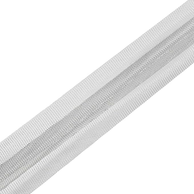 Mandala Crafts 3/4 Inch Single Fold Bias Tape for Sewing, Quilting, Piping, Hemming, Blanket & Quilt Binding – 40 Yards Metallic Silver Fabric Seam Binding Tape