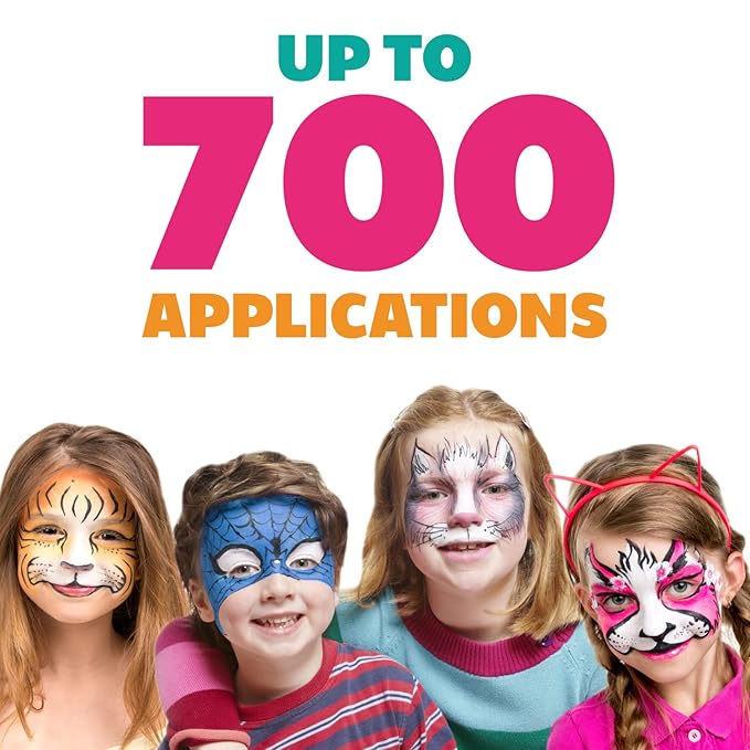 Kraze FX Professional Face Painting Split Cake Palette, Water Activated, Hypoallergenic, Safe, Non Toxic Halloween Party Makeup Face Paint Kit for Kids & Adults (Celebration)