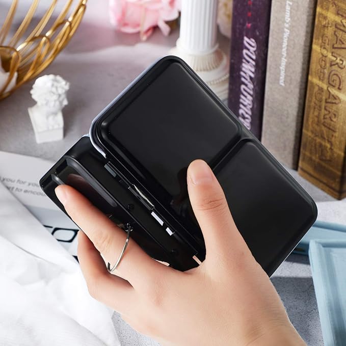 Zonon 51 Pcs Watercolor Paint Palette and Half Pans Set Watercolor Tin Box, Metal Palette Paint Case with Lid Empty with Storage Bag for Travel Artist(Black)