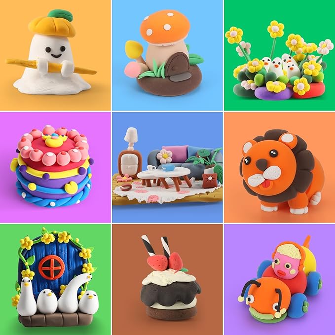 Air Dry Clay for Kids, 158 Colors Modeling Clay Kit, DIY Model Toys with Sculpting Tools, School Arts & Crafts Set, Safe & Non-Toxic, Birthday & Christmas Gifts for Boys Girls Ages 3-12
